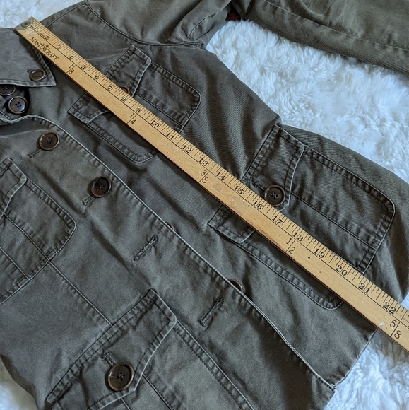 club MONACO cargo safari jacket 100% Cotton green 0 xs - Picture 9 of 13
